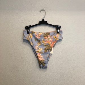 🆕 NWT Billabong blue tropical print high waisted cheeky bikini